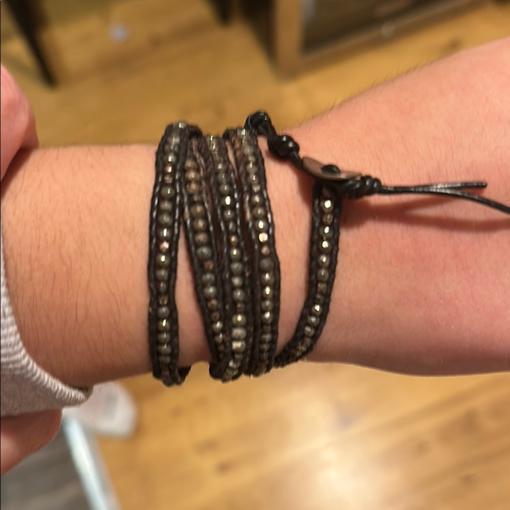 Chan Luu Black and Brown Leather Wrap Bracelet